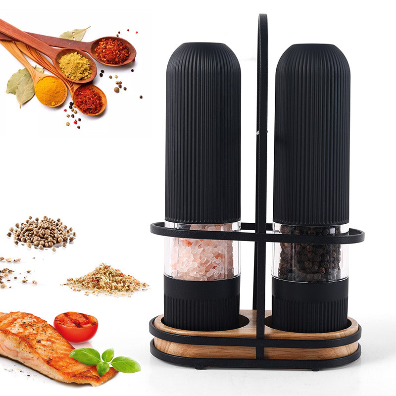 Black Electric Salt Pepper Mill Set - Shopiffi