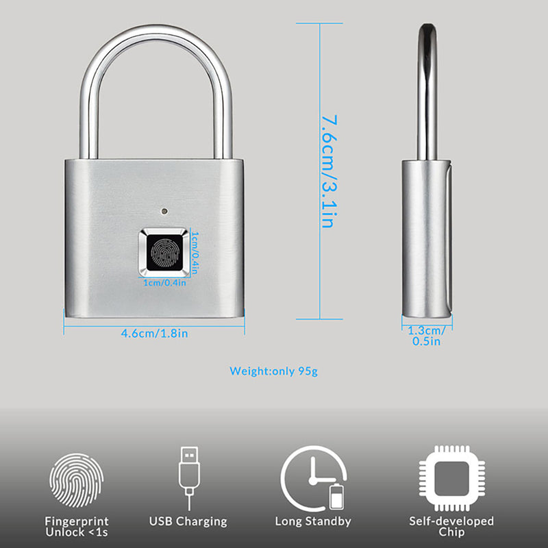 USB Charging Fingerprint Lock - Shopiffi