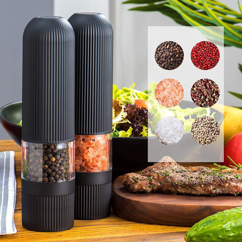 Black Electric Salt Pepper Mill Set - Shopiffi